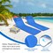 Costway 3-Piece Beach Lounge Chair Mat Set 2 Adjustable Lounge Chairs with Table Blue\Stripe